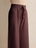 Thumbnail for trueBrowns Brown Woollen Flared Pants