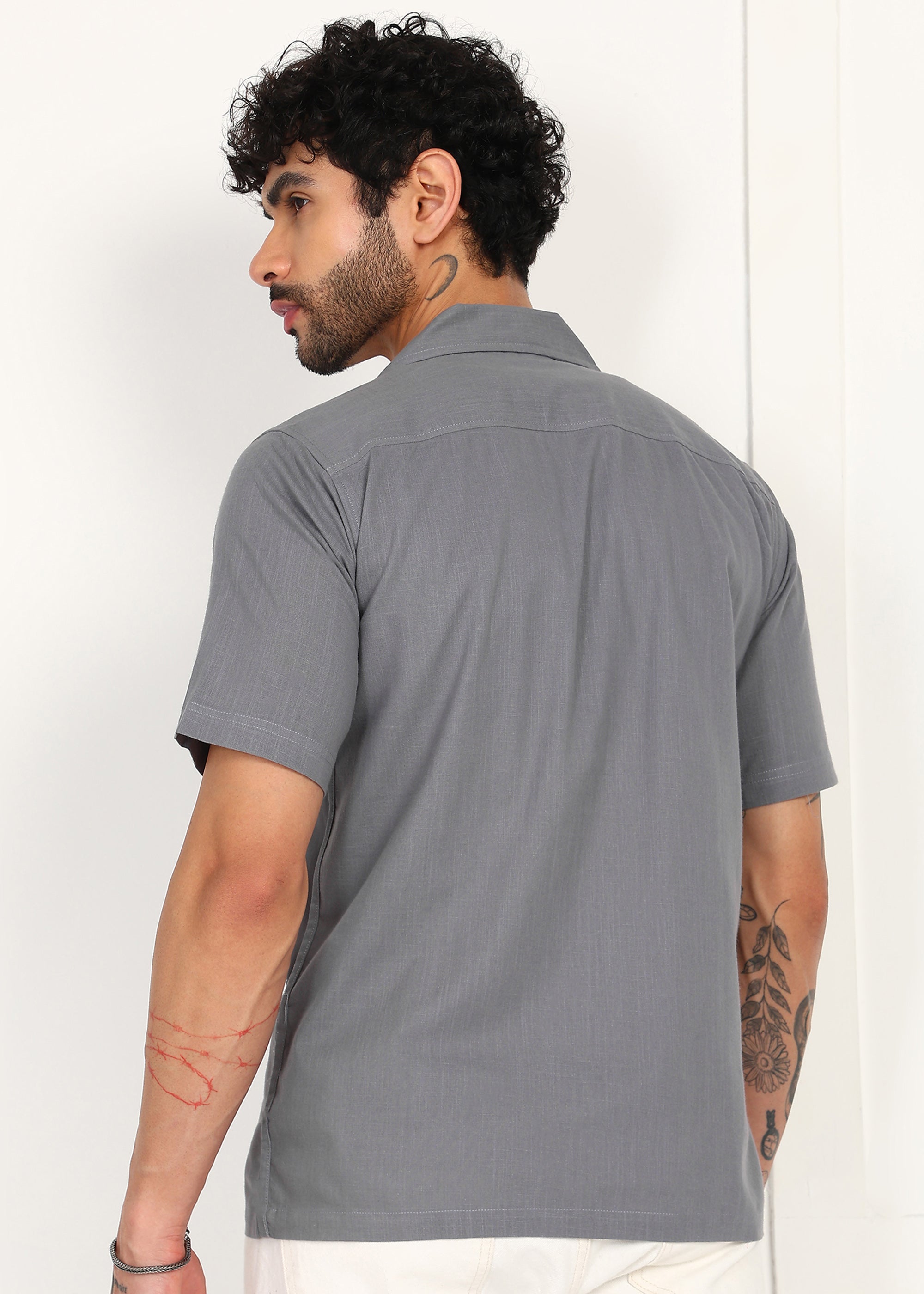 Fabmade Slate Ease Linen Shirt - Distacart