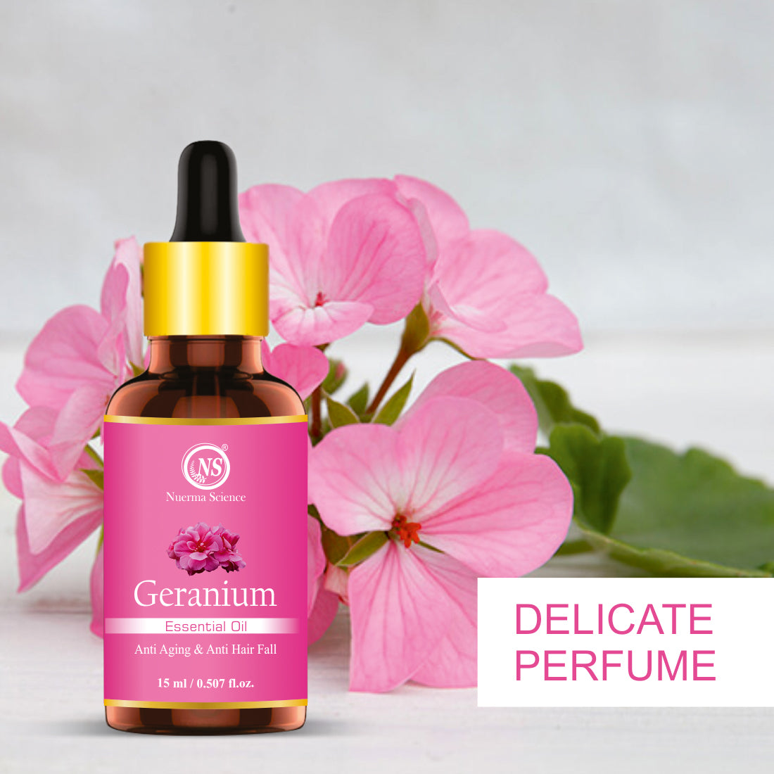 Nuerma Science Geranium Essential Oil for Healthy Skin & Hair
