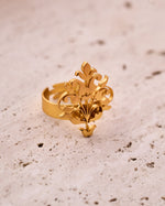 Thumbnail for trueBrowns Gold-Polished Small Leaf Ring
