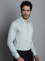 Thumbnail for Jainish Men's Geomatric Printed Formal Shirts - Pista - Distacart