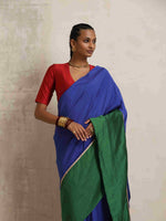 Thumbnail for trueBrowns Blue Silk Ready To Wear Saree