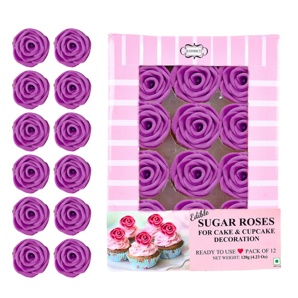confect sugar roses topper sugar roses for cake decorations edible royal fushia pink roses pack of 12