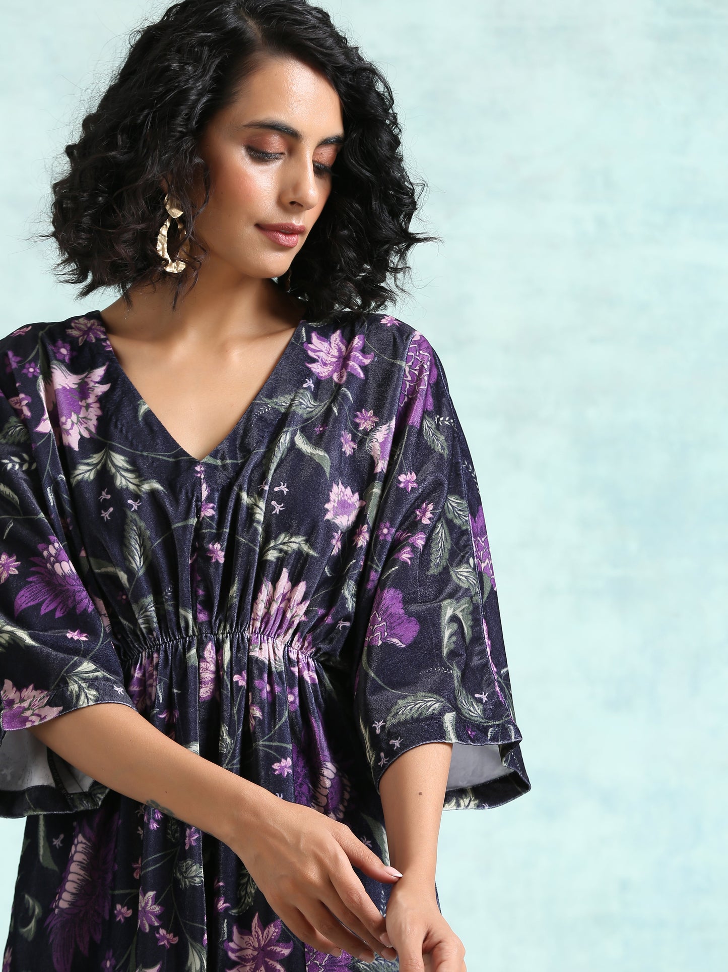 trueBrowns Black Printed Velvet Co-Ord Set - Distacart