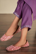 Thumbnail for BulBul Mira Purple Silk Kurta Set with Dupatta