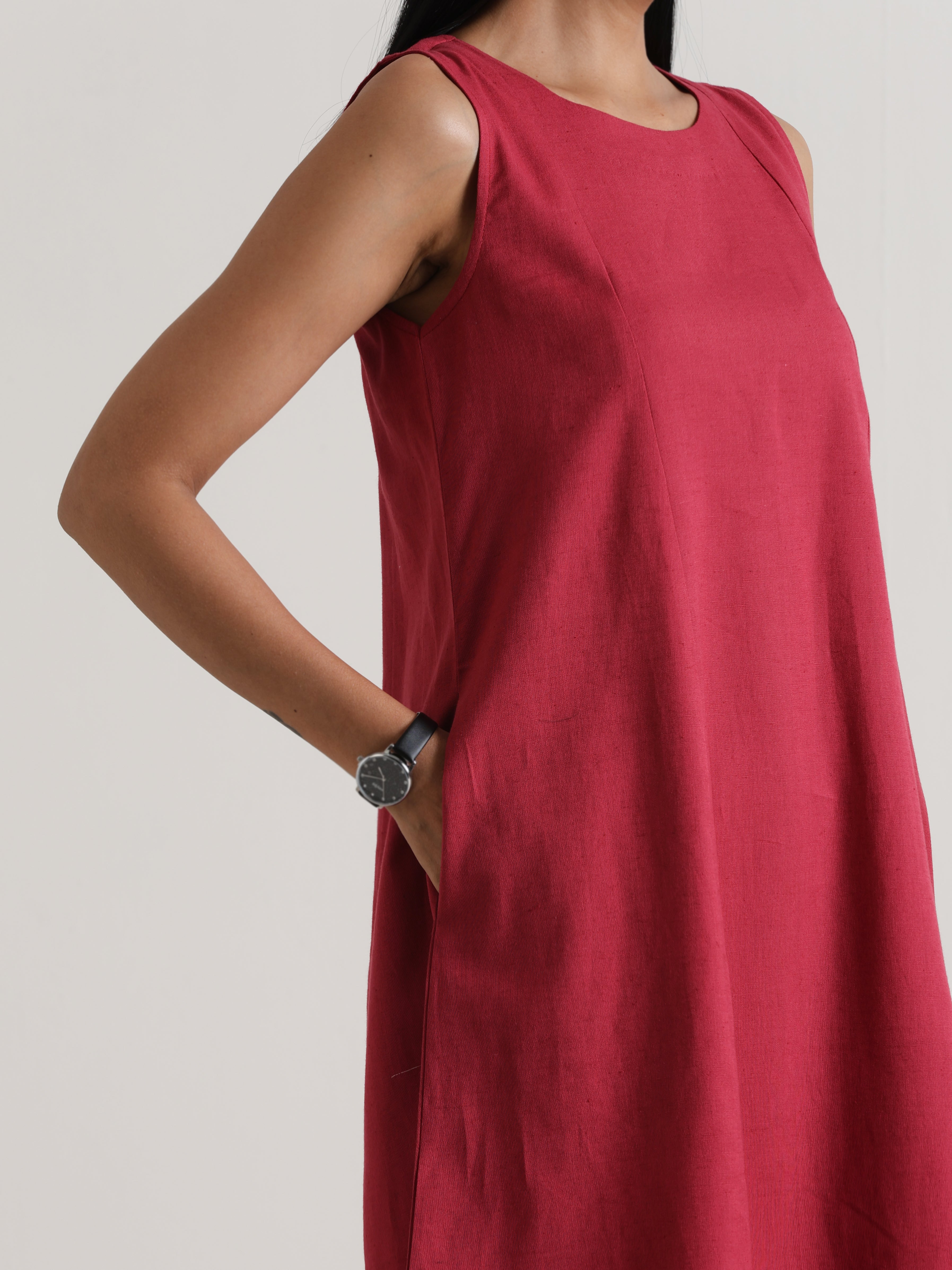 trueBrowns Honey Red Panelled Co-ord Set - Distacart