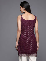 Thumbnail for Ahalyaa Geometric Printed Net Tunic With Lace Inserts - Distacart
