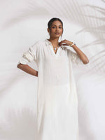 Thumbnail for trueBrowns White Cotton A-line Kurta Set