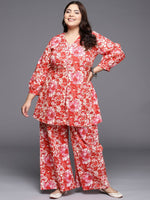 Thumbnail for Ahalyaa Women Plus Size Printed Cotton Tunic with Palazzos - Distacart