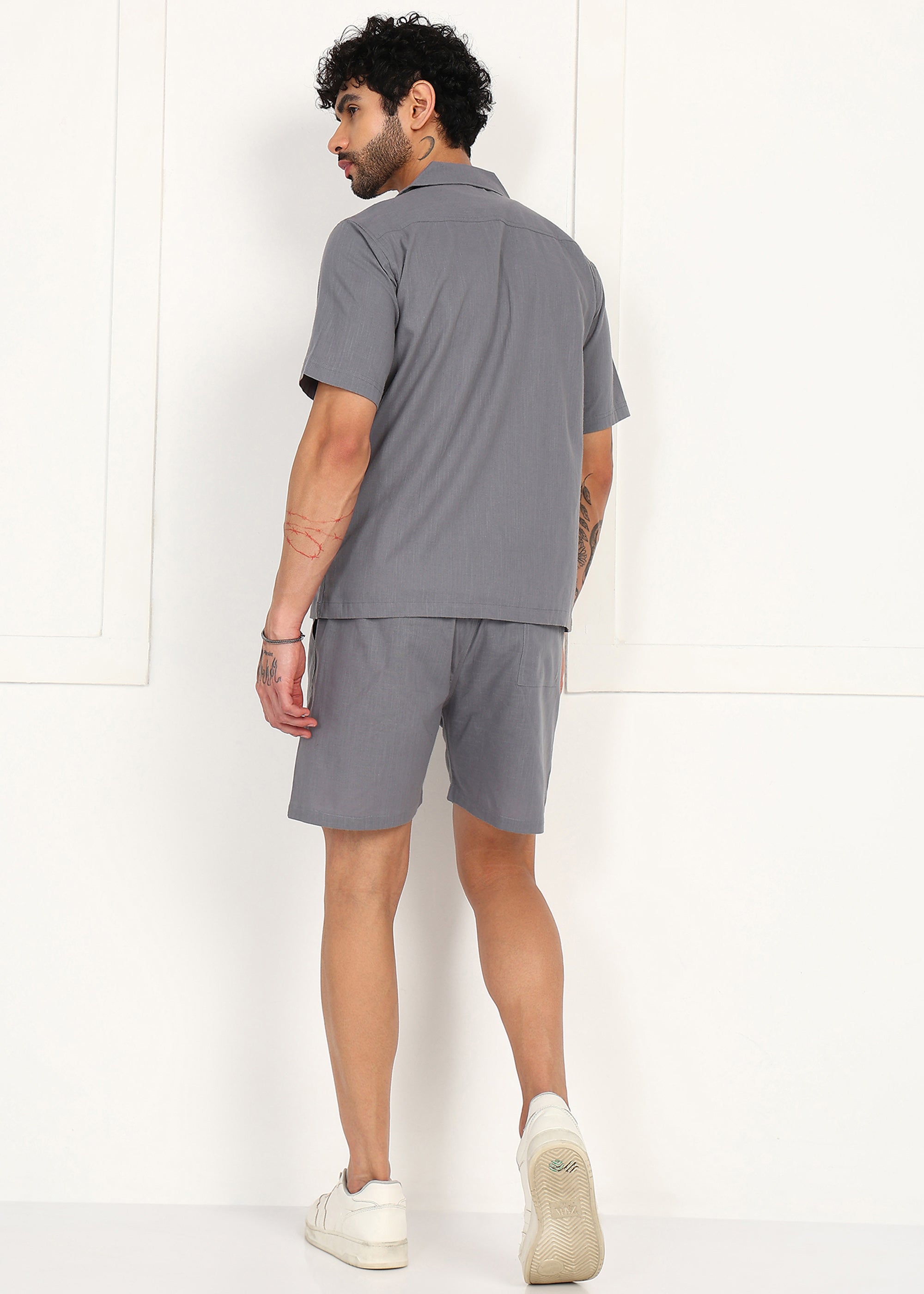 Fabmade Slate Dove Linen Co-Ord Set - Distacart