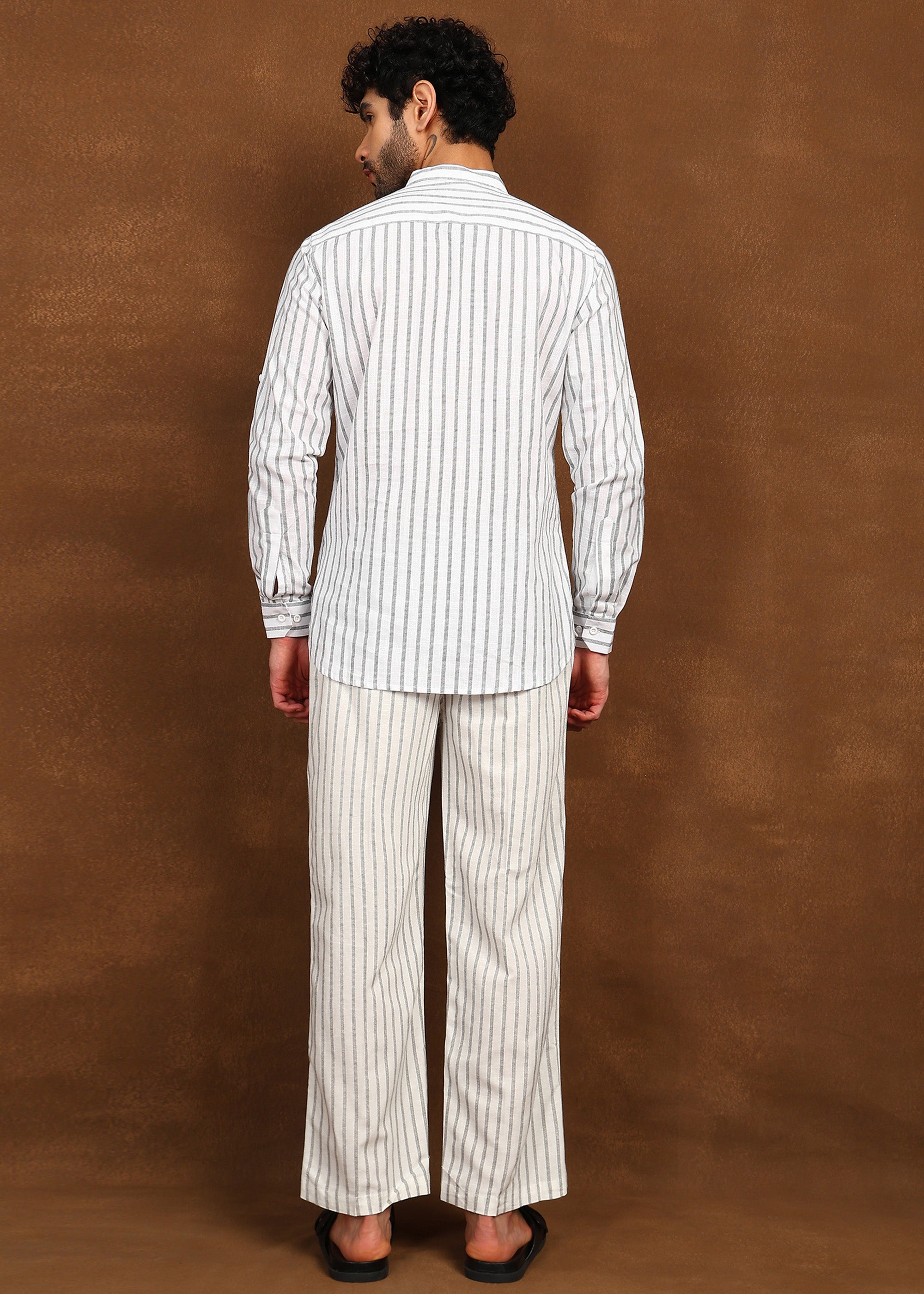 Fabmade Drift Pinstripe Linen Co-Ord Set - Distacart