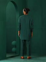 Thumbnail for trueBrowns Men's Turquoise Dobby Co-ord Set - Distacart