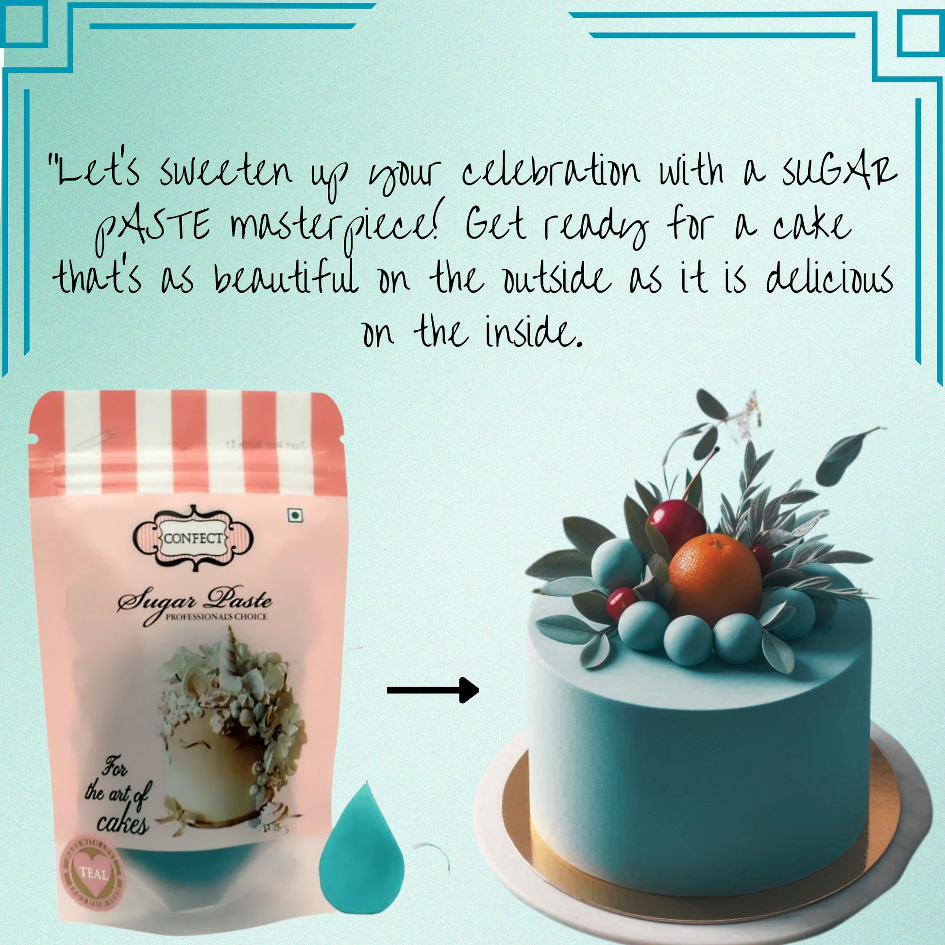 confect teal sugarpaste br b 250 gms b