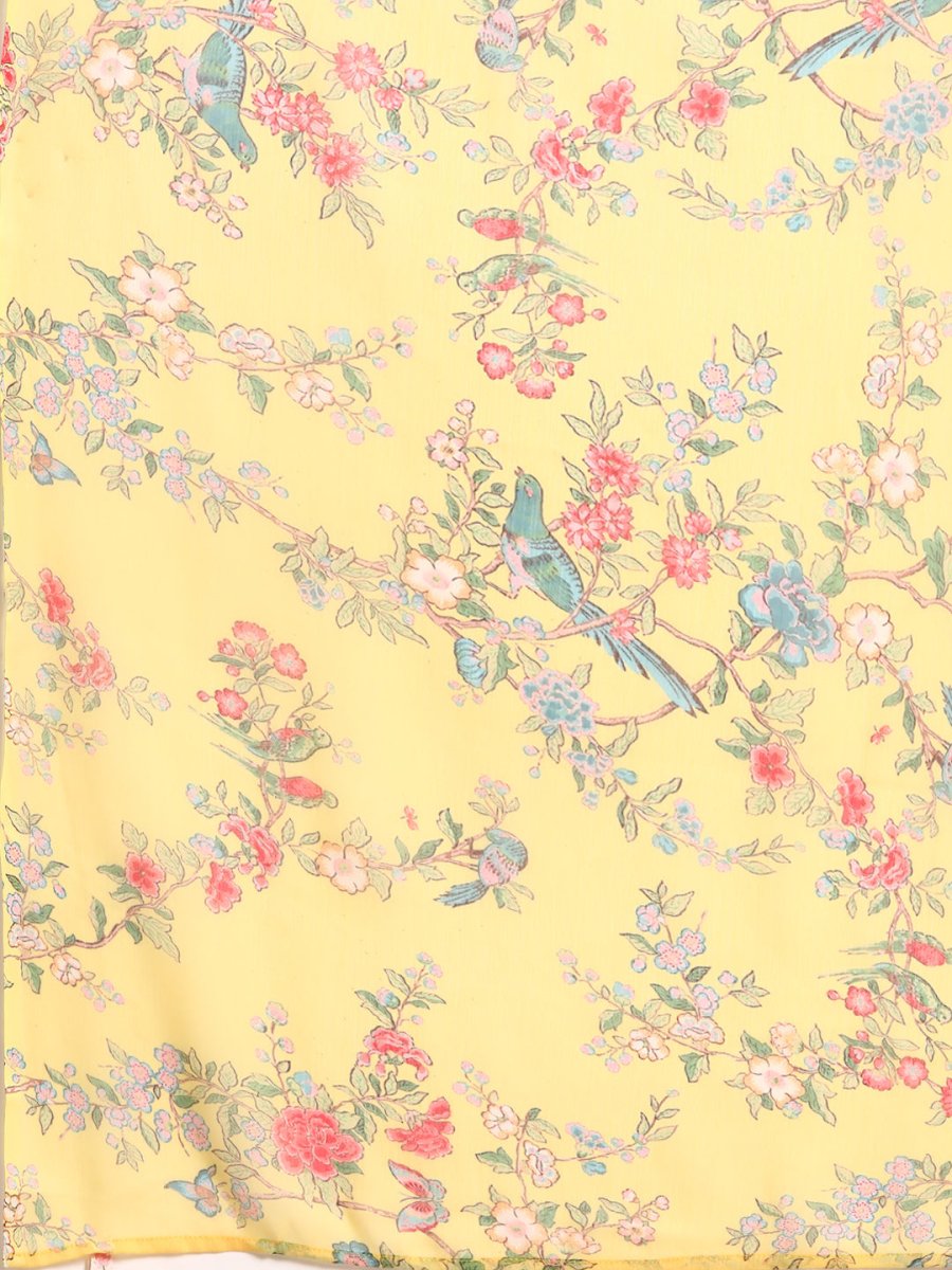 Ahalyaa Floral Poly Chiffon Saree - Distacart