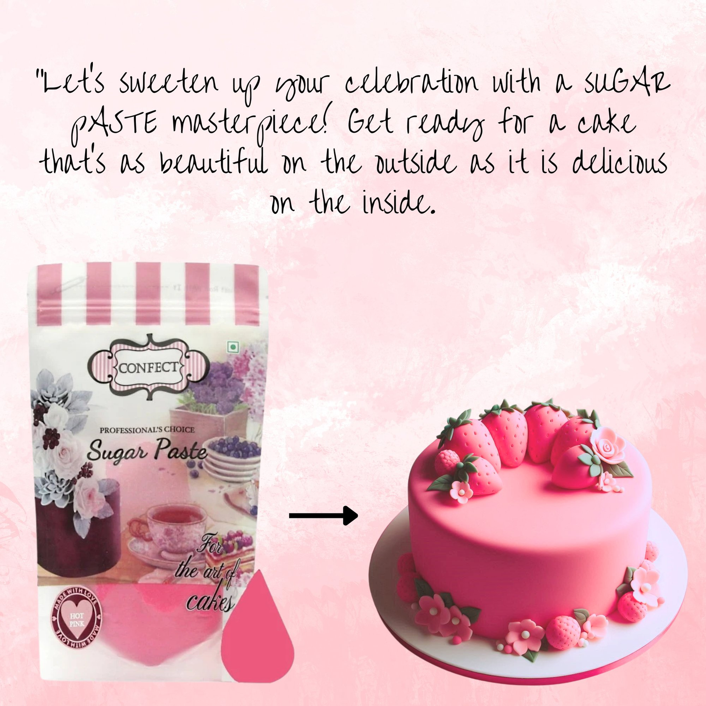 hot pink fondant edible sugarpaste 1kg
