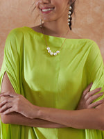 Thumbnail for InWeave Lime Green Rayon Cowel Style Kaftan