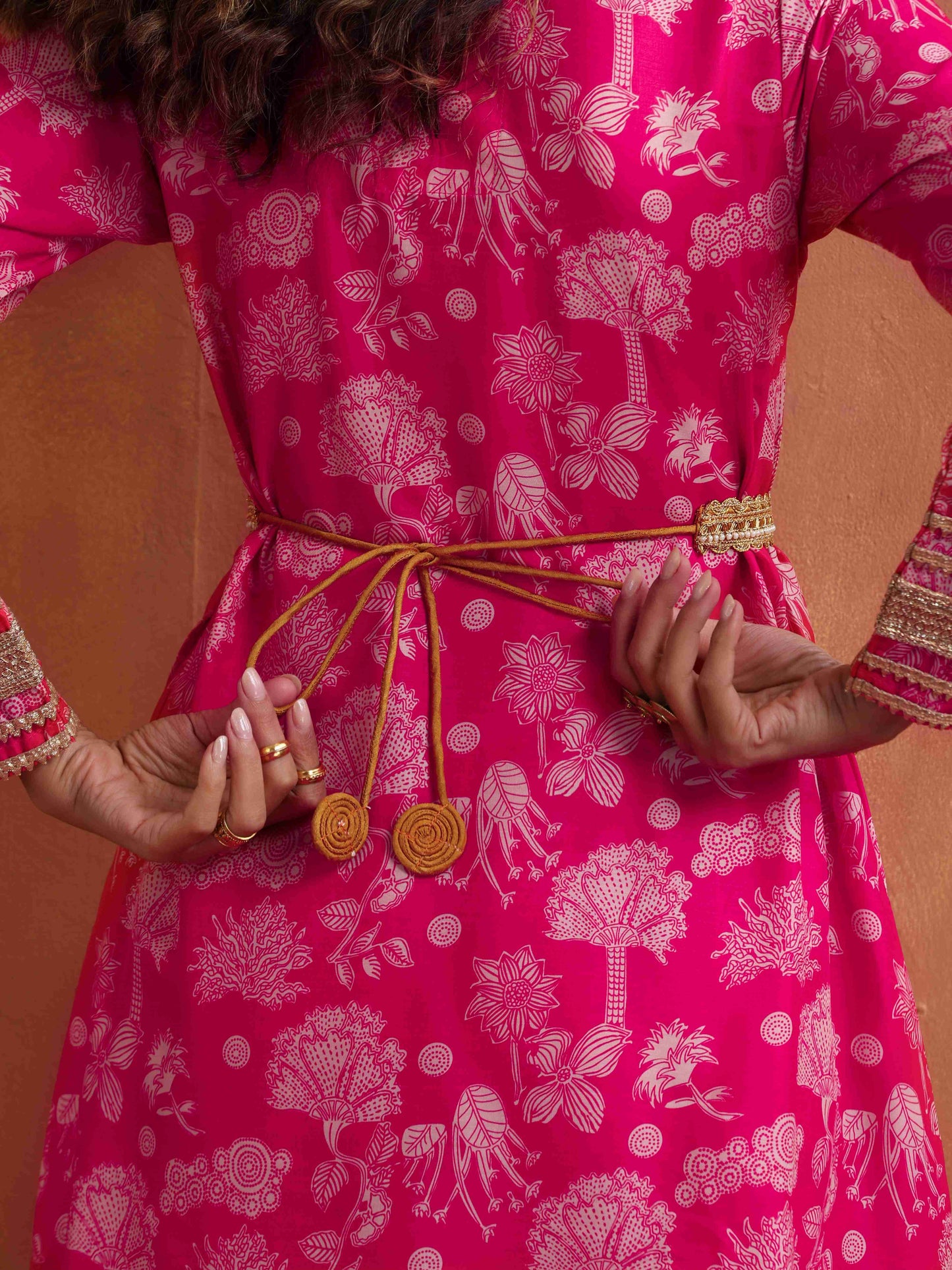 trueBrowns Gold Embellished Belt - Distacart