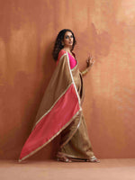 Thumbnail for trueBrowns Bronze Tissue Ready To Wear Saree