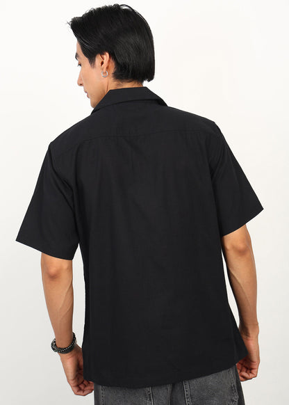 Fabmade Noir Linen Shirt - Distacart