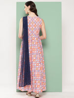 Thumbnail for Ahalyaa Abstract Printed Empire Ethnic Dress - Distacart