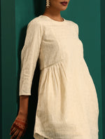 Thumbnail for trueBrowns Ivory Tonal Cotton Side Gathers Co-ord Set - Distacart