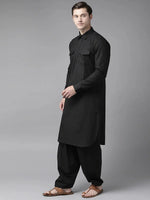 Thumbnail for Fabmade Z Black Pathani Suit