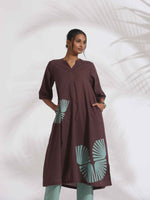 Thumbnail for trueBrowns Cola Cotton Print Flared Kurta Set