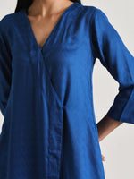 Thumbnail for trueBrowns Ink Blue Angrakha Kurta Set - Distacart