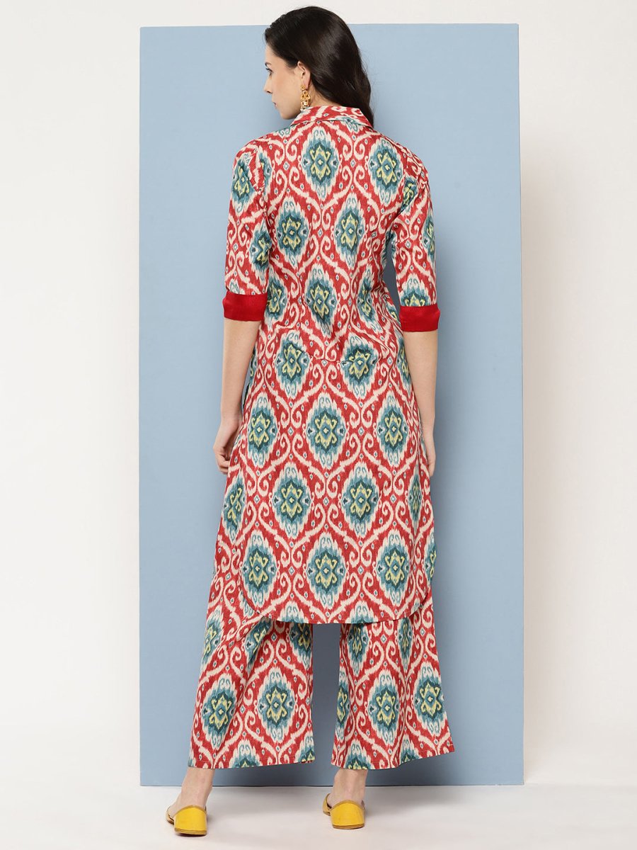 Ahalyaa Women Ethnic Motifs Printed Regular Gotta Patti Kurta with Palazzos - Distacart