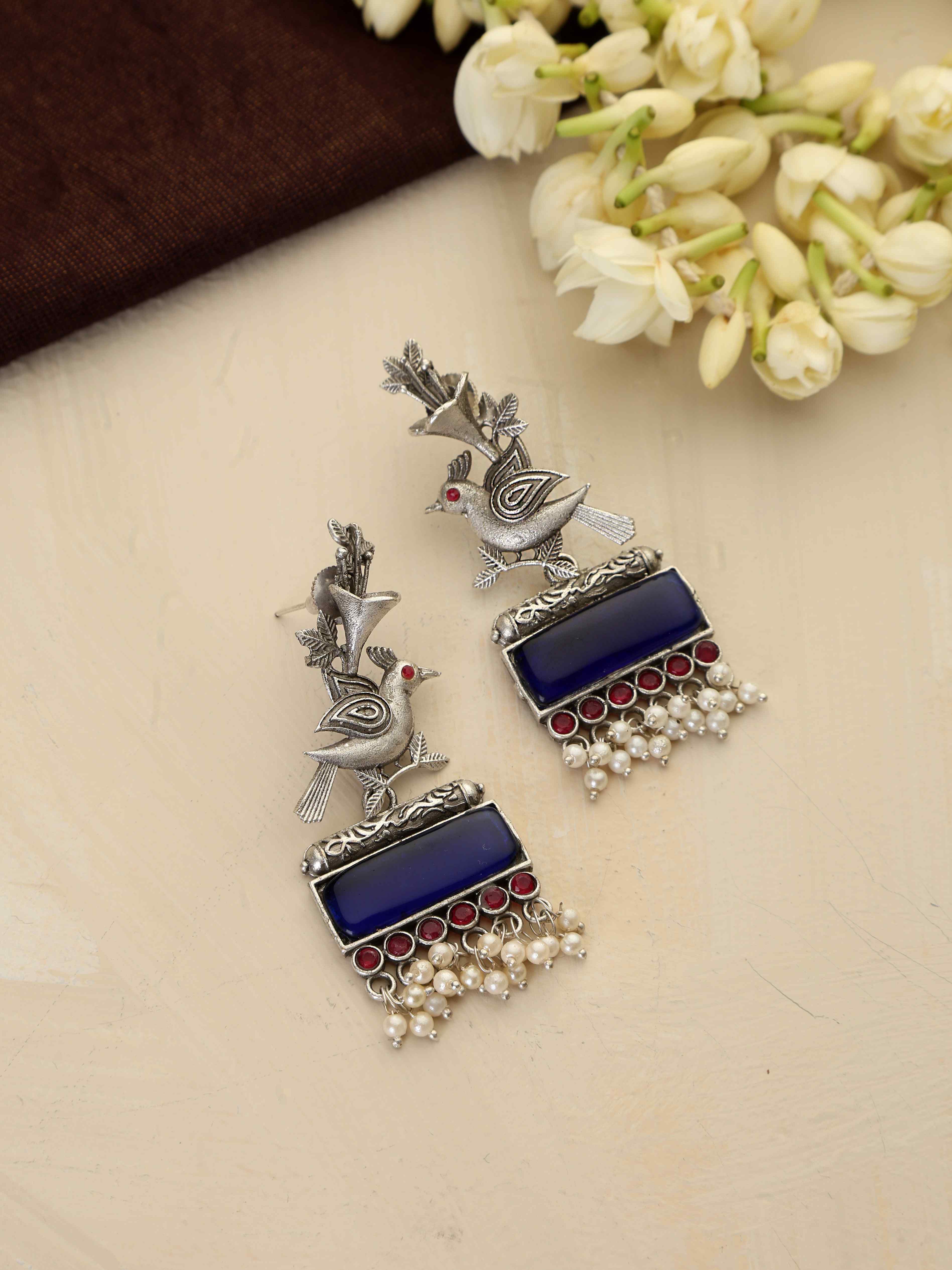 trueBrowns Silver Tone Bird Earrings - Distacart