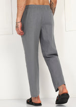 Thumbnail for Fabmade Slate Grey Linen Pyjama - Distacart