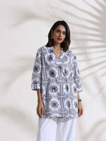 Thumbnail for trueBrowns White Cotton Print Jacket Co-ord Set