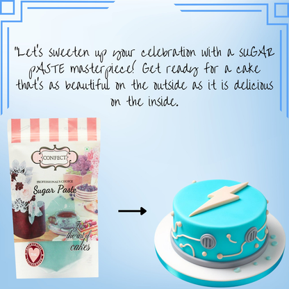 confect electric blue pastel sugar paste edible fondant chefs choice for cake decorating 1 kg
