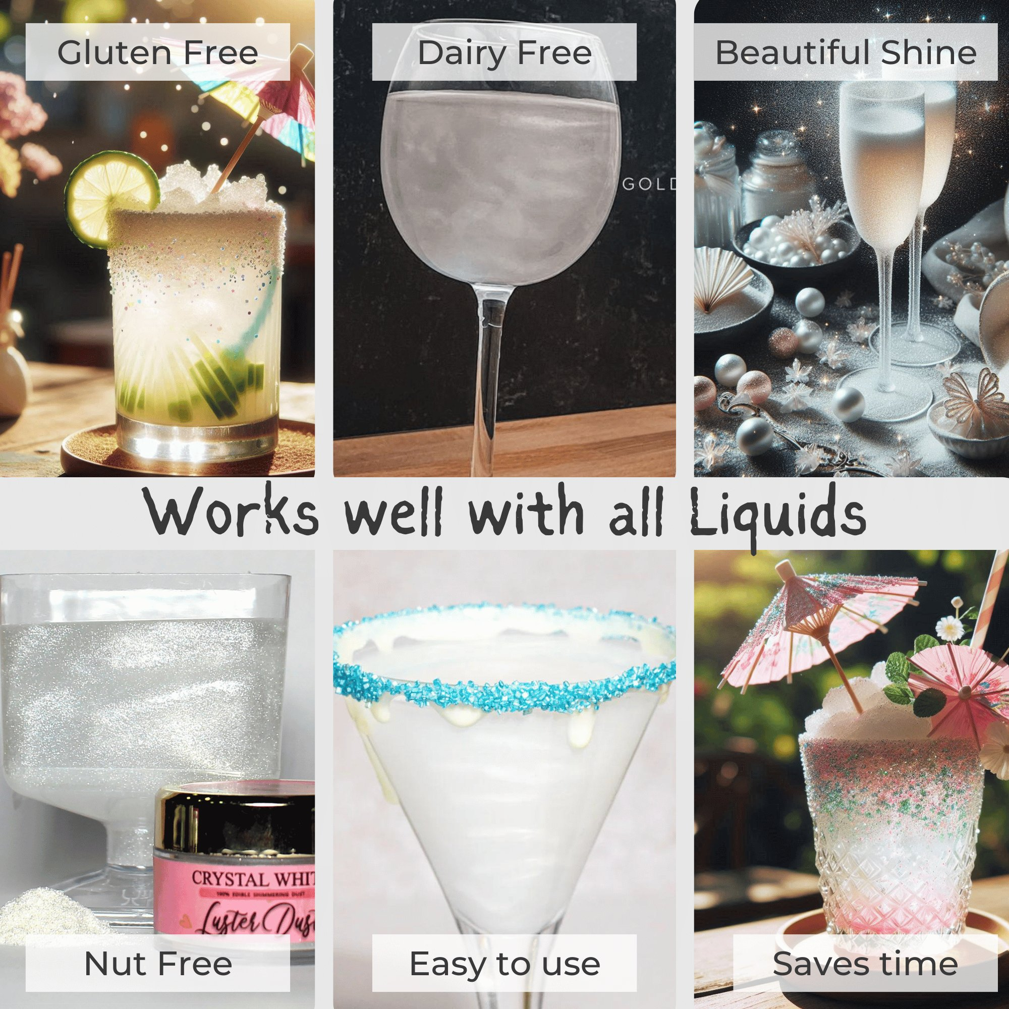 confect crystal white luster dust br b 5 gms b
