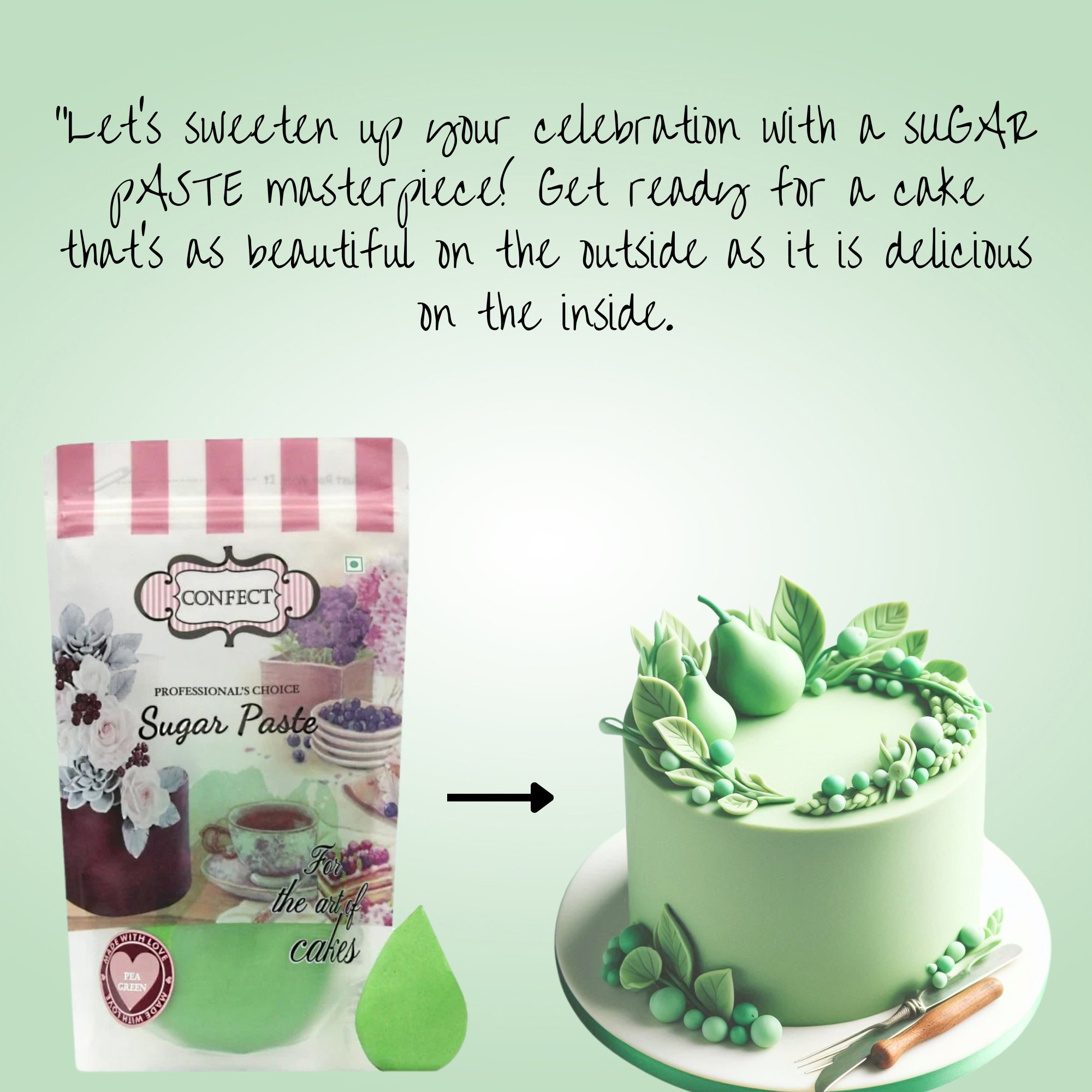 confect pea green sugarpaste br b 1 kg b