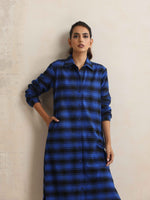 Thumbnail for trueBrowns Blue Check Winter Shirt Dress