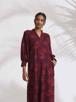 Thumbnail for trueBrowns Purple Floral Print Kurta Set