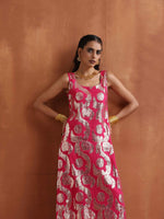 Thumbnail for trueBrowns Pink Metallic Straight Kurta Set