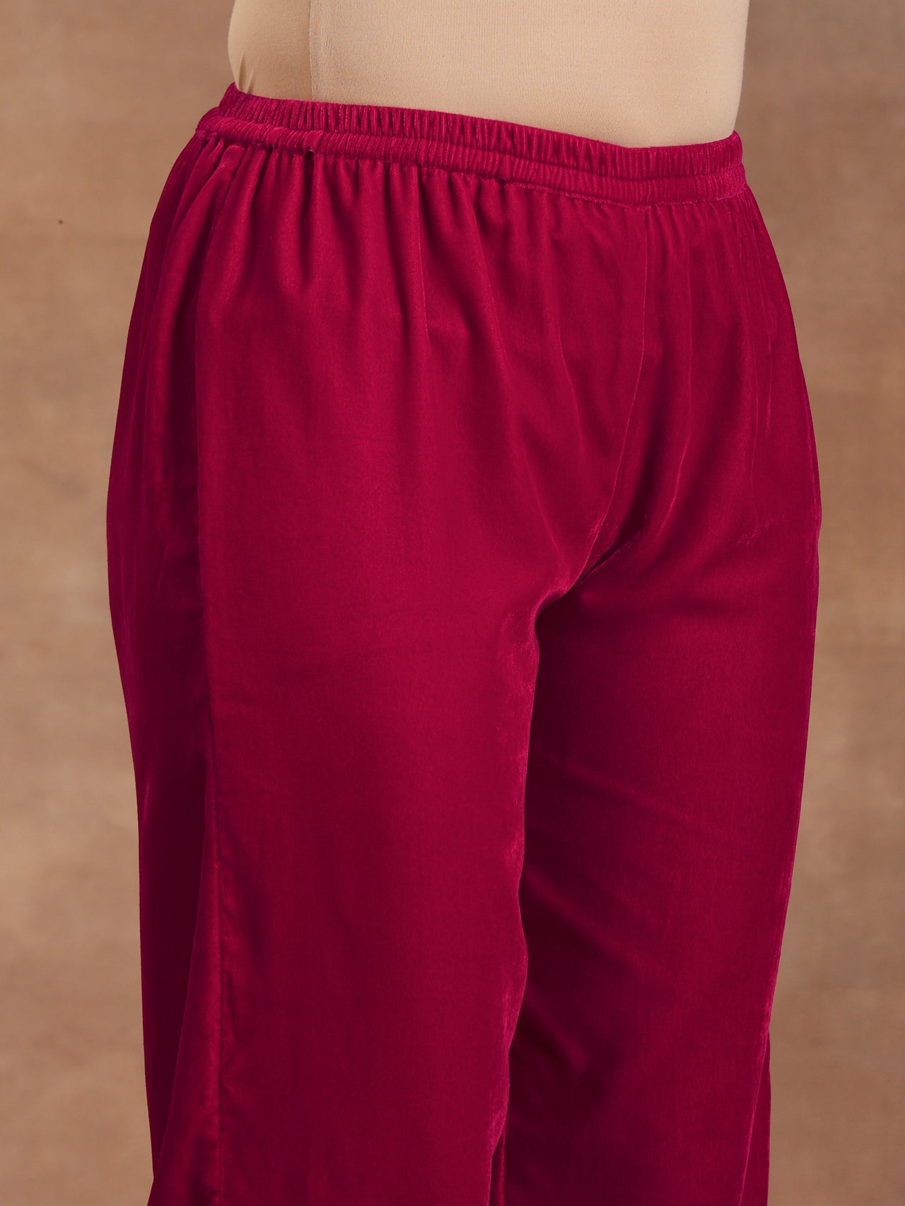trueBrowns Rani Pink Velvet Pant - Distacart