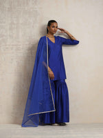 Thumbnail for trueBrowns Electric Blue Sharara Dupatta Set - Distacart
