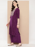 Thumbnail for Ahalyaa Women Floral Yoke Design Regular Kurta with Palazzos - Distacart