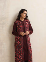 Thumbnail for trueBrowns Purple Kashmiri Woollen Jacket 3pc Set