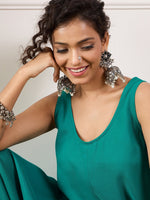 Thumbnail for InWeave Teal Round Sleeveless Jumpsuit