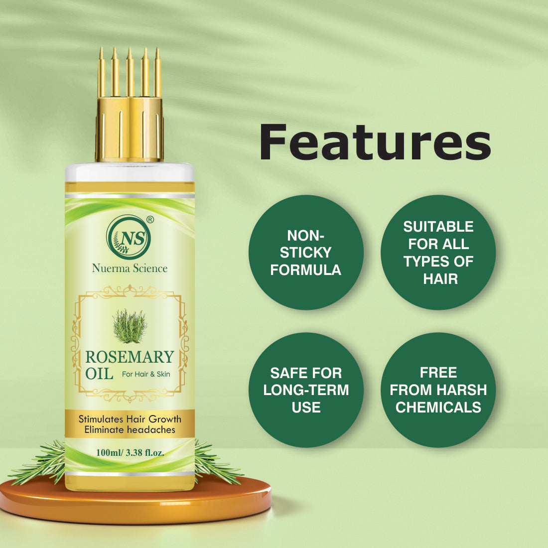 Nuerma Science Rosemary Hair Oil for Anti-Dandruff and Stimulate Hair Growth