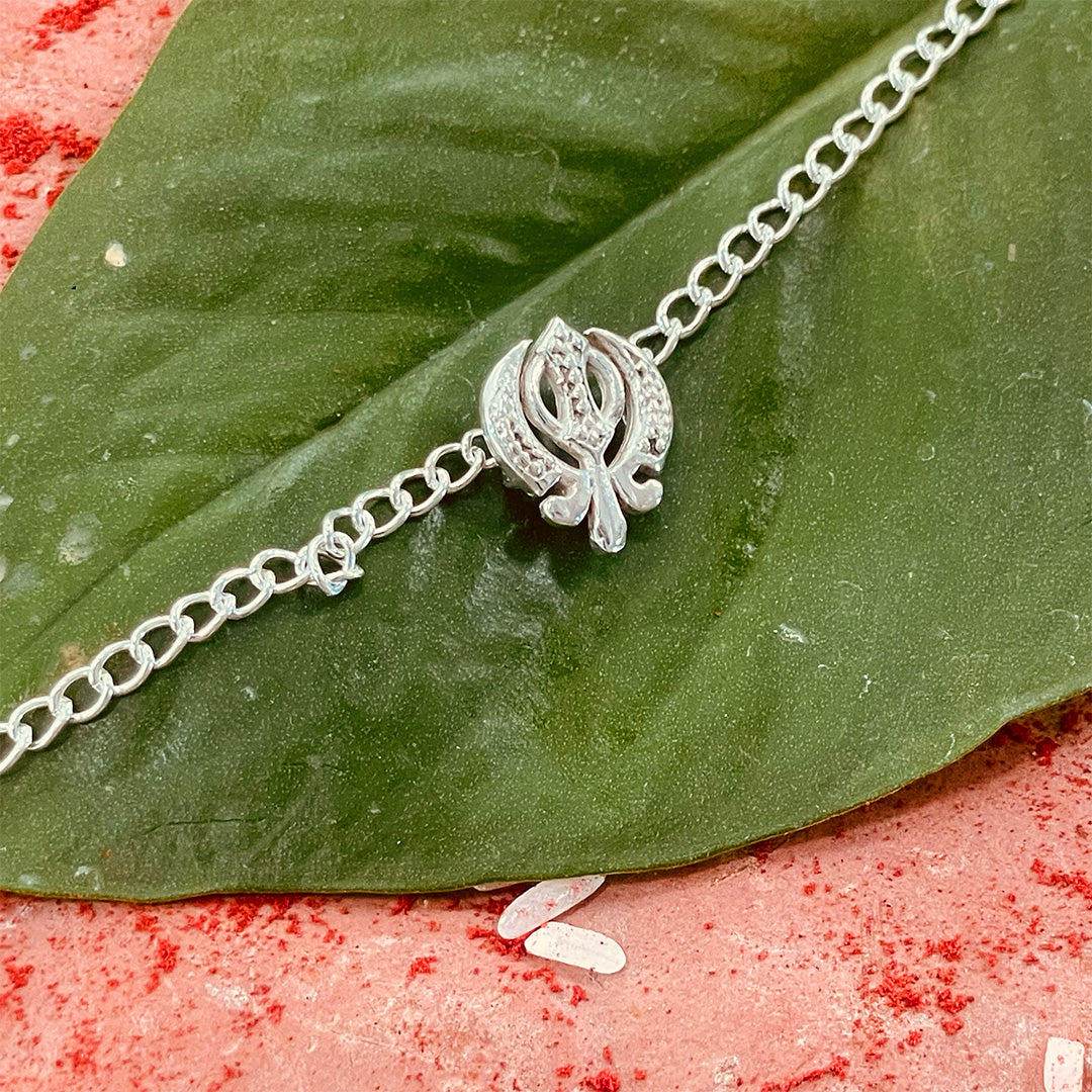 trueBrowns 925 Sterling Silver Khanda Silver Chain Rakhi - Distacart