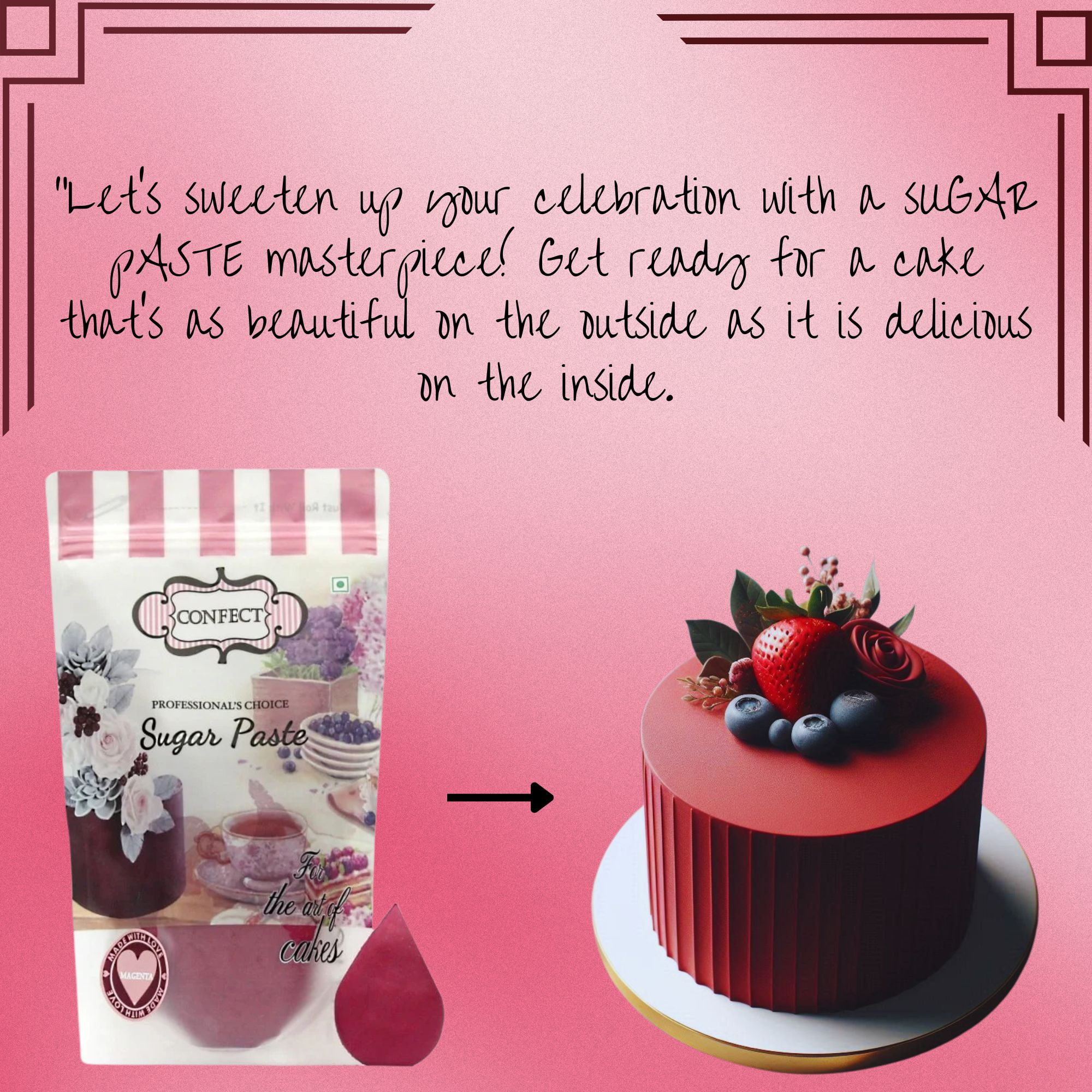 magenta fondant edible sugarpaste 1kg