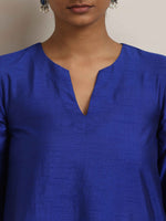 Thumbnail for trueBrowns Blue Silk Kurta Co-ord Set