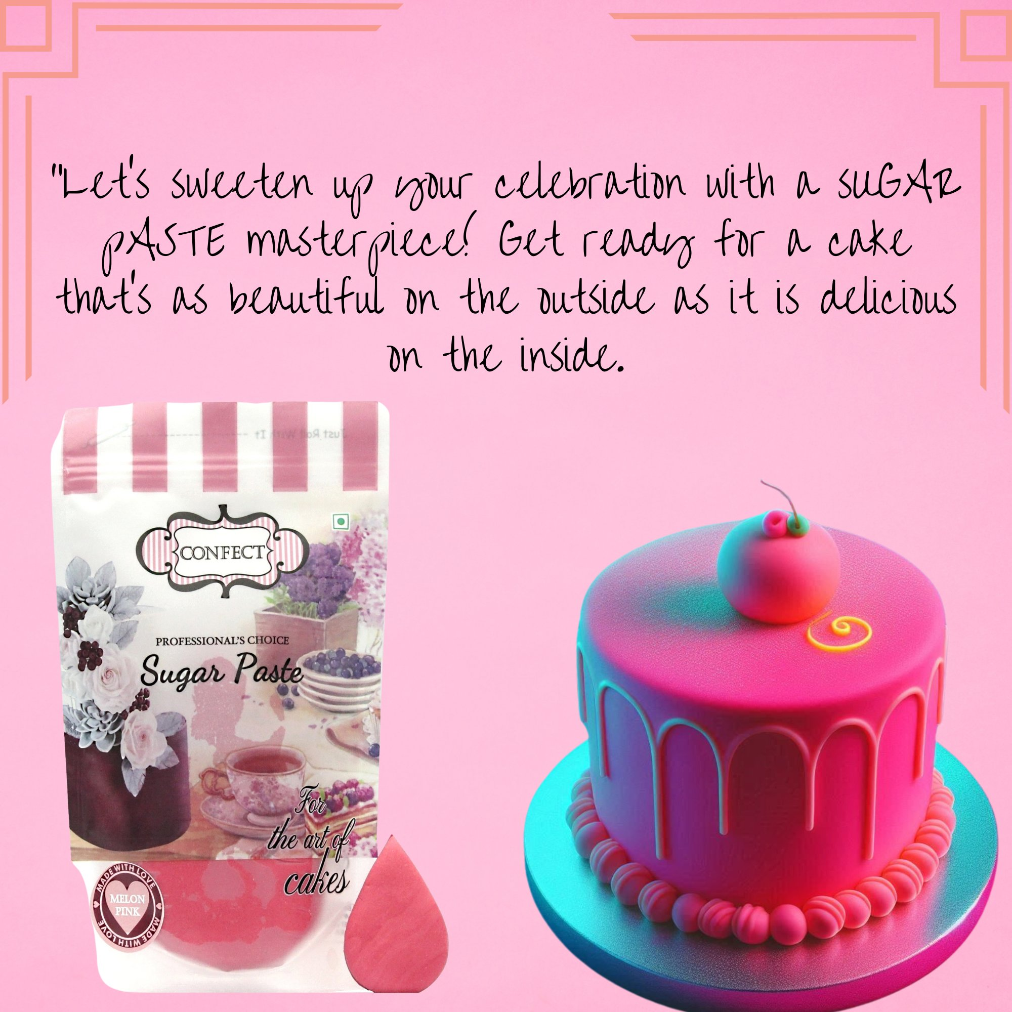 confect neon pink sugarpaste br b 1 kg b