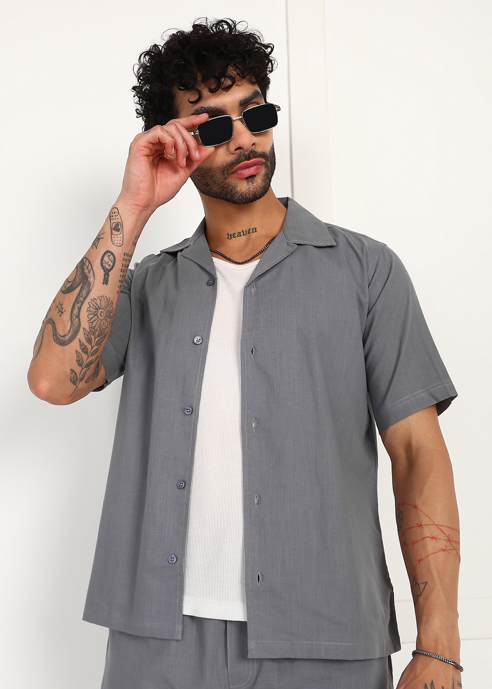 Fabmade Slate Ease Linen Co-Ord Set - Distacart