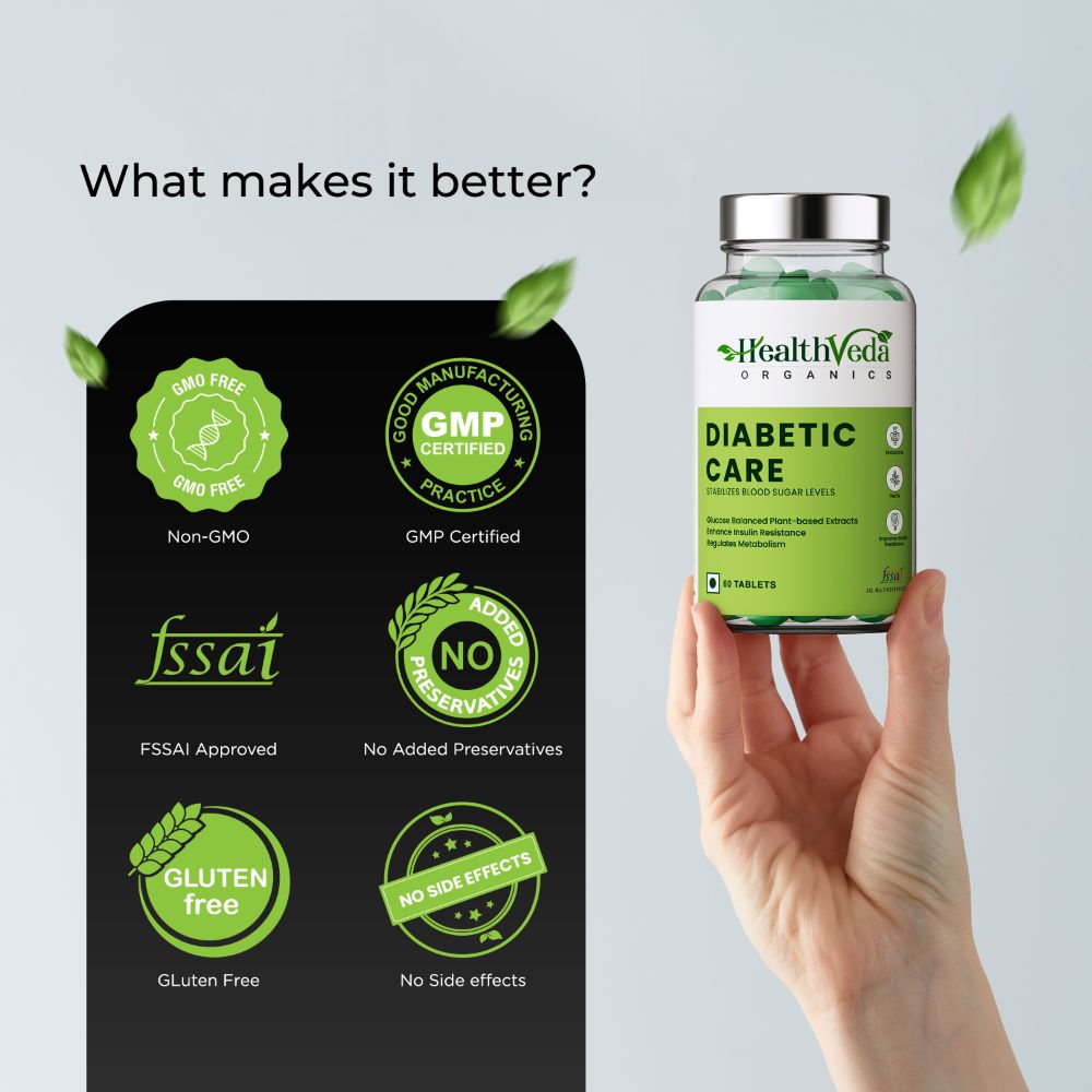 Health Veda Organics Diabetic Care Tablets - Distacart
